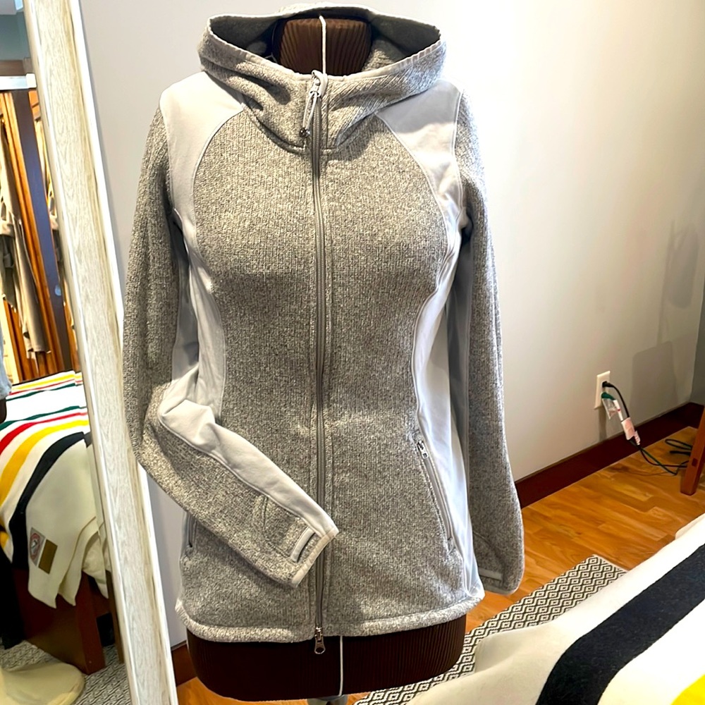 Athleta hooded zip up fleece WS